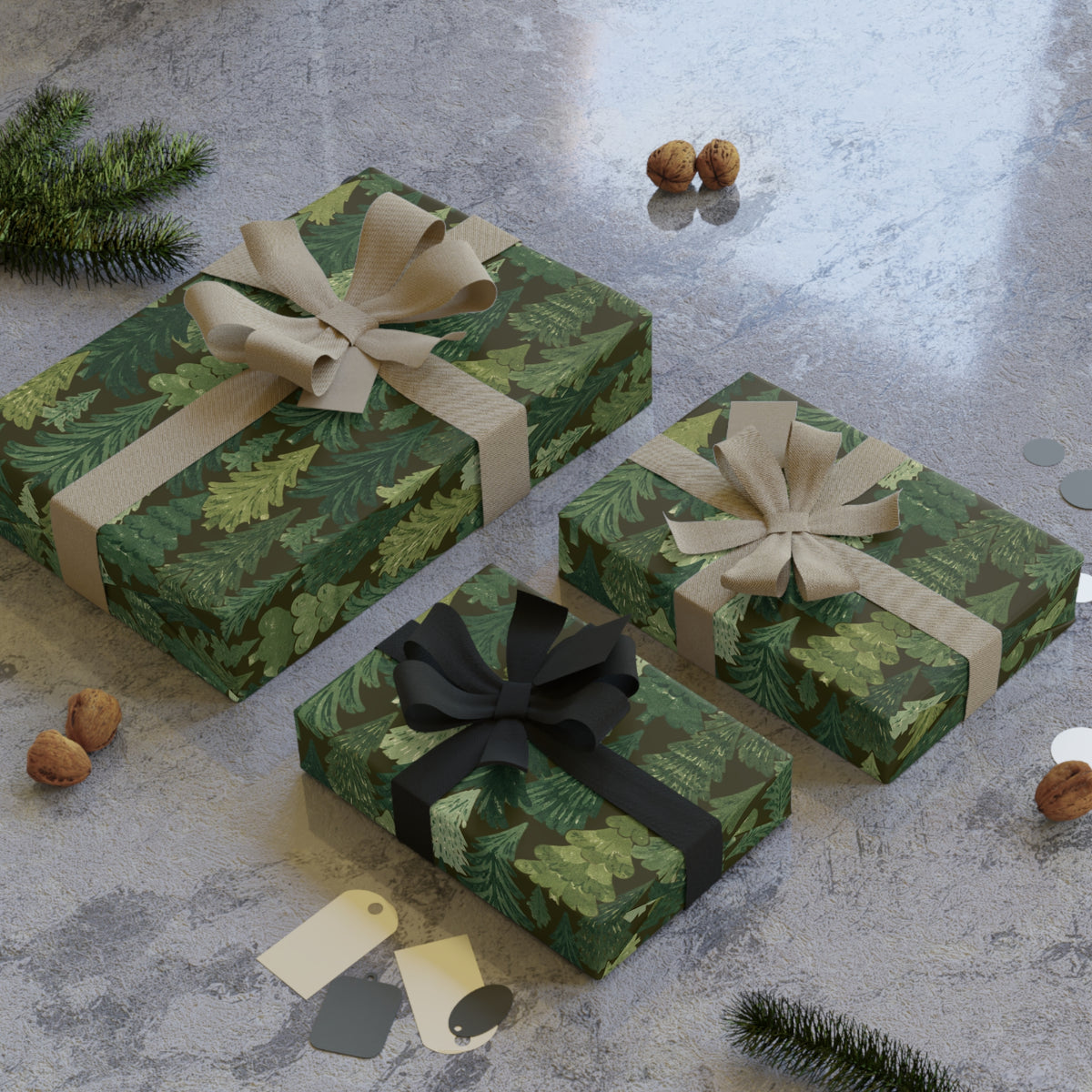 Forest Tree Pattern Gift Wrapping Paper Roll