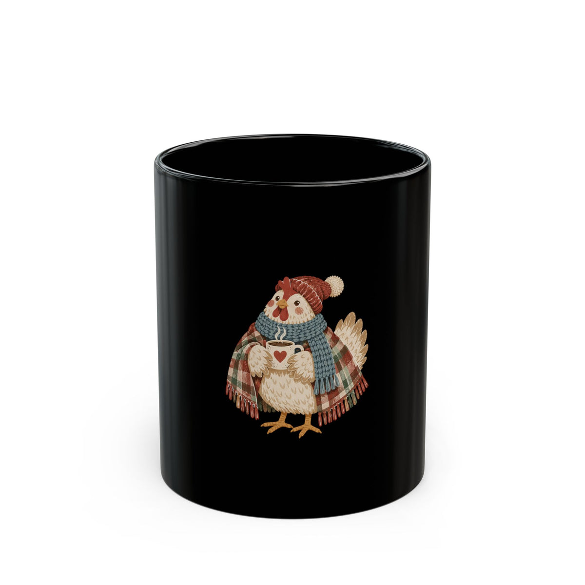 Cozy Chicken Holding Coffee Mug — 11oz/15oz