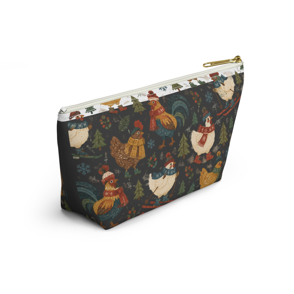Festive Winter Farm Animals Accessory Pouch