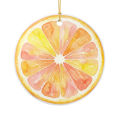 Citrus Slice Ceramic Ornament