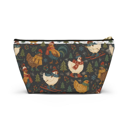 Festive Winter Farm Animals Accessory Pouch