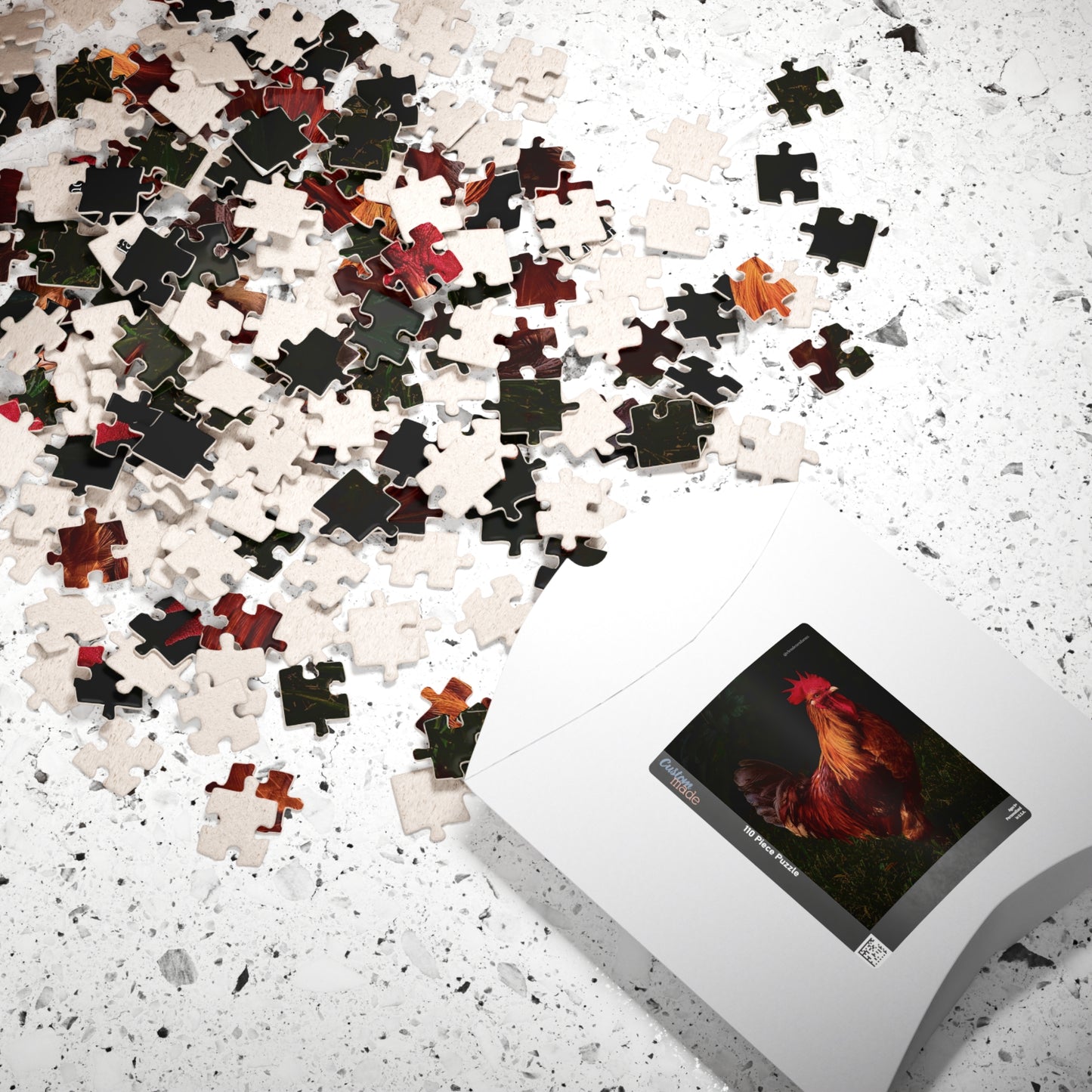 Rooster Portrait Jigsaw Puzzle — Rustic Farmhouse Puzzle (110/252/520/1014 pcs)