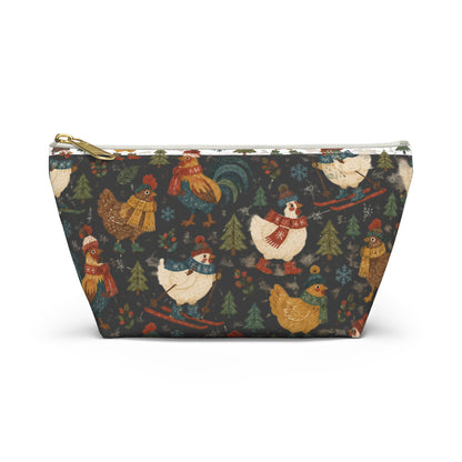 Festive Winter Farm Animals Accessory Pouch