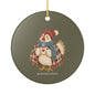 Rustic Chicken Ceramic Ornament