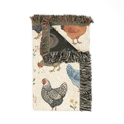 Woven Chicken Pattern Blanket