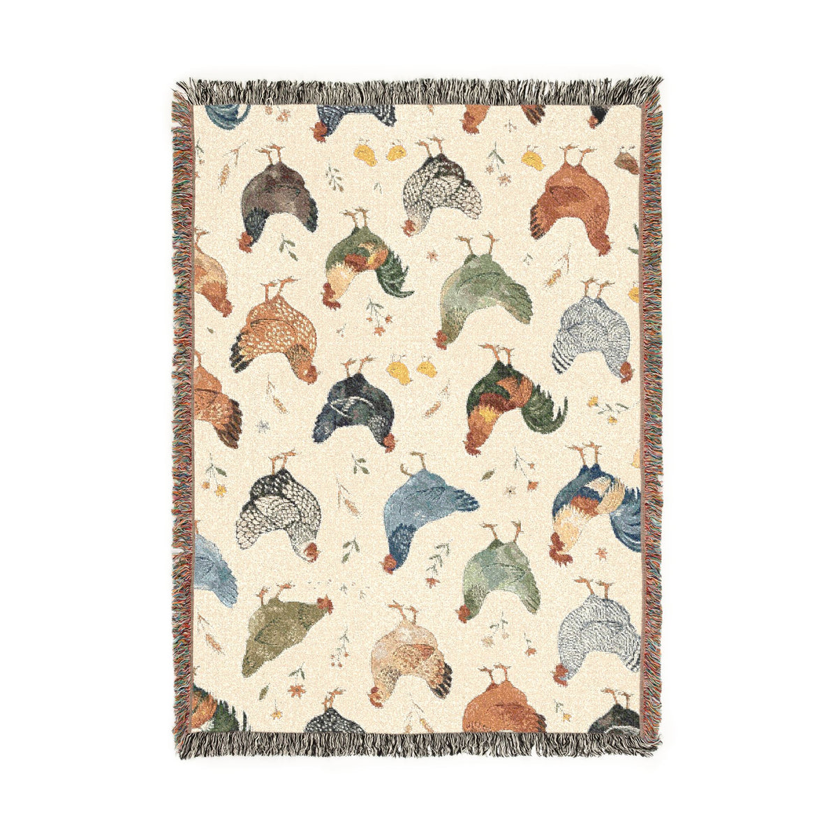 Woven Chicken Pattern Blanket