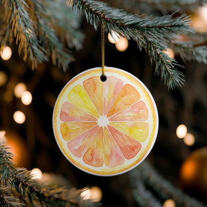 Citrus Slice Ceramic Ornament