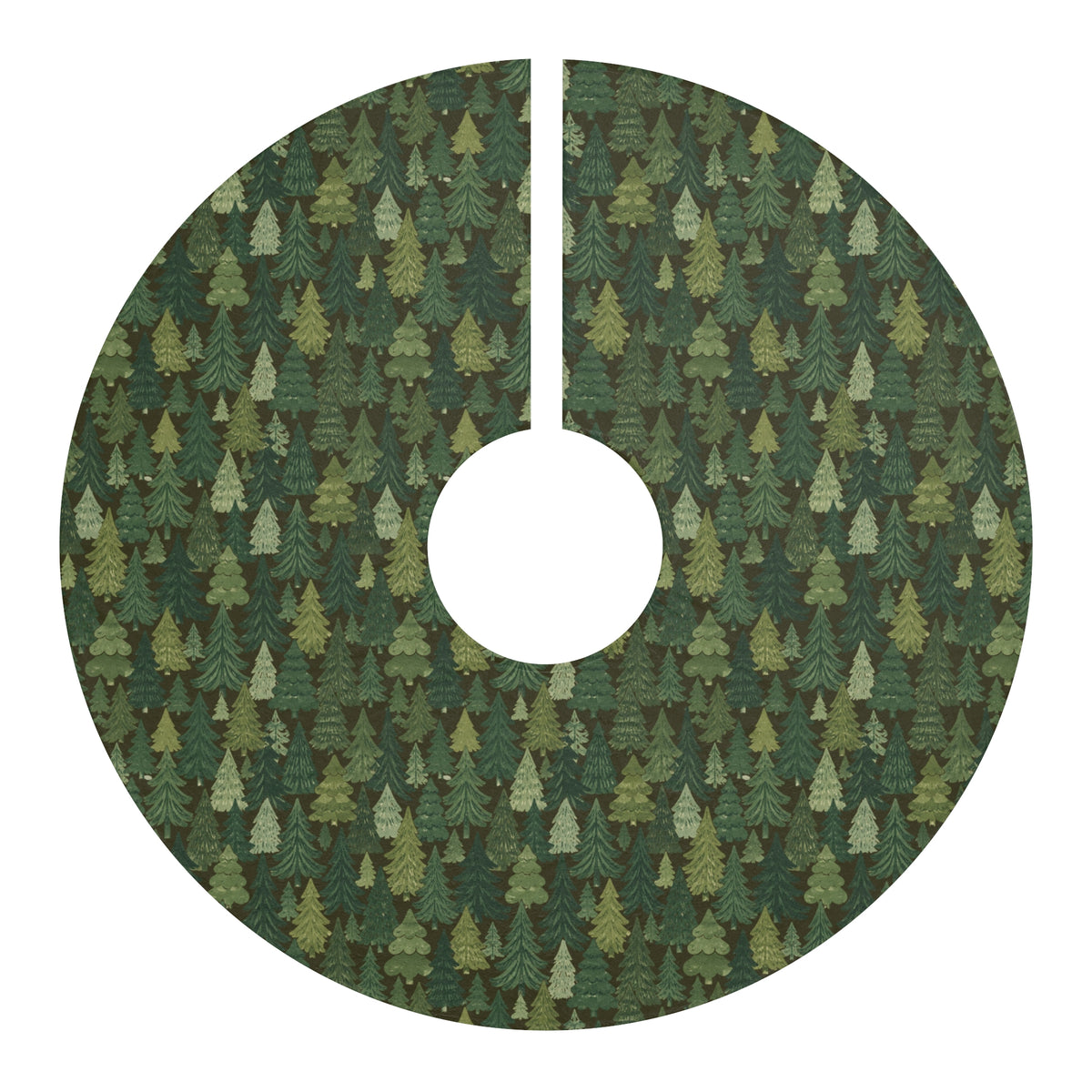 Christmas Tree Skirt with Pine Tree Pattern