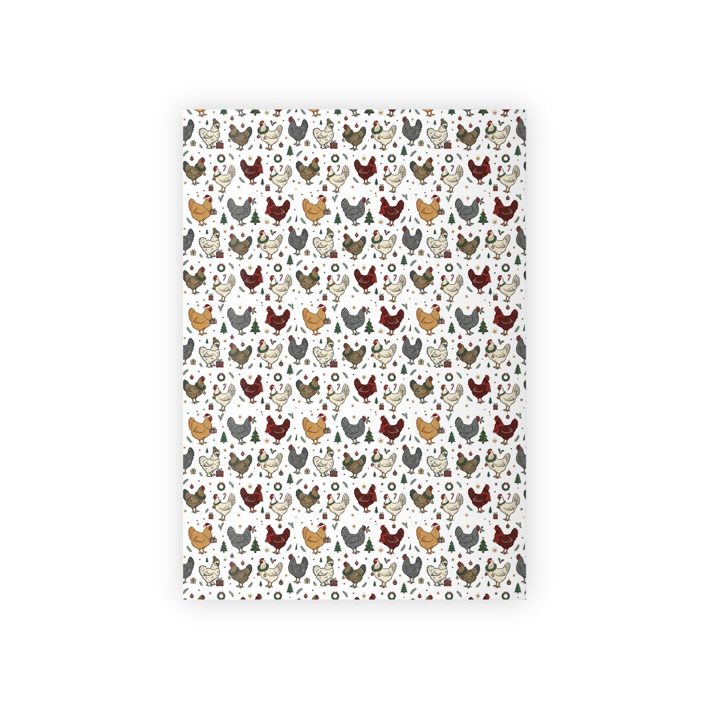 Holiday Chicken Wrapping Paper Roll — Festive Farmhouse Hen Print Gift Wrap