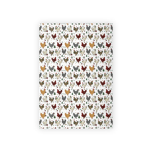 Holiday Chicken Wrapping Paper Roll — Festive Farmhouse Hen Print Gift Wrap