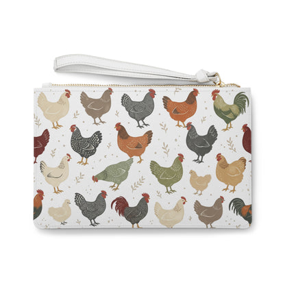 Chicken Pattern Clutch — Farmhouse Wristlet