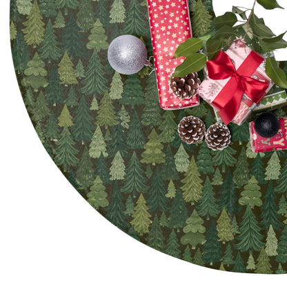 Christmas Tree Skirt with Pine Tree Pattern