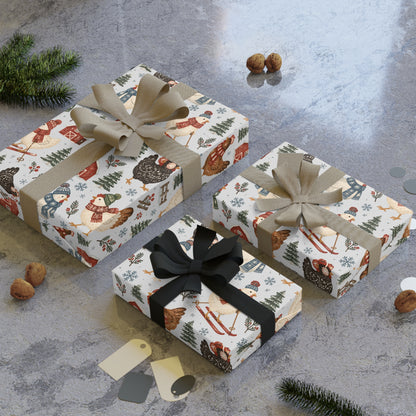 Light Winter Chickens Gift Wrapping Paper