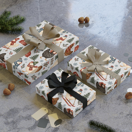 Light Winter Chickens Gift Wrapping Paper