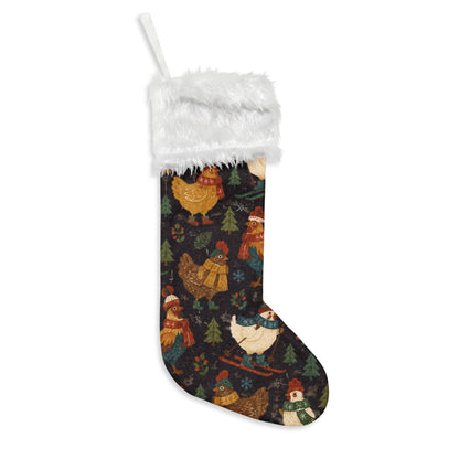 Christmas Stocking – Cozy Chicken Pattern