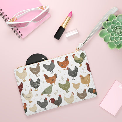 Chicken Pattern Clutch — Farmhouse Wristlet