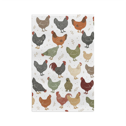 Farmhouse Chicken Pattern Tea Towel