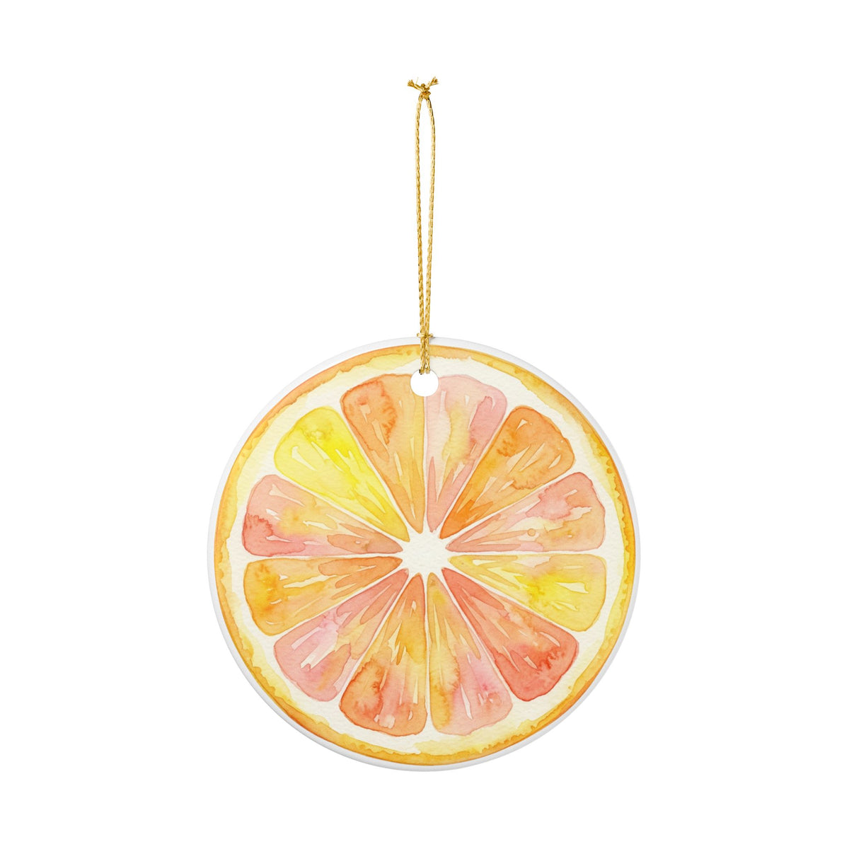 Citrus Slice Ceramic Ornament