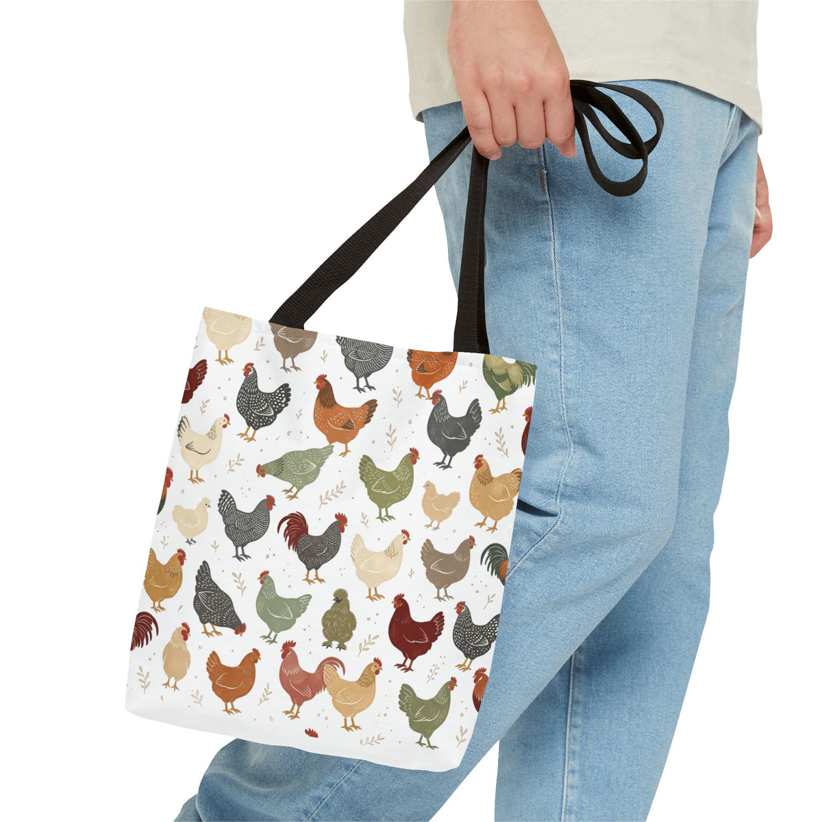Fun Chicken Pattern Tote Bag