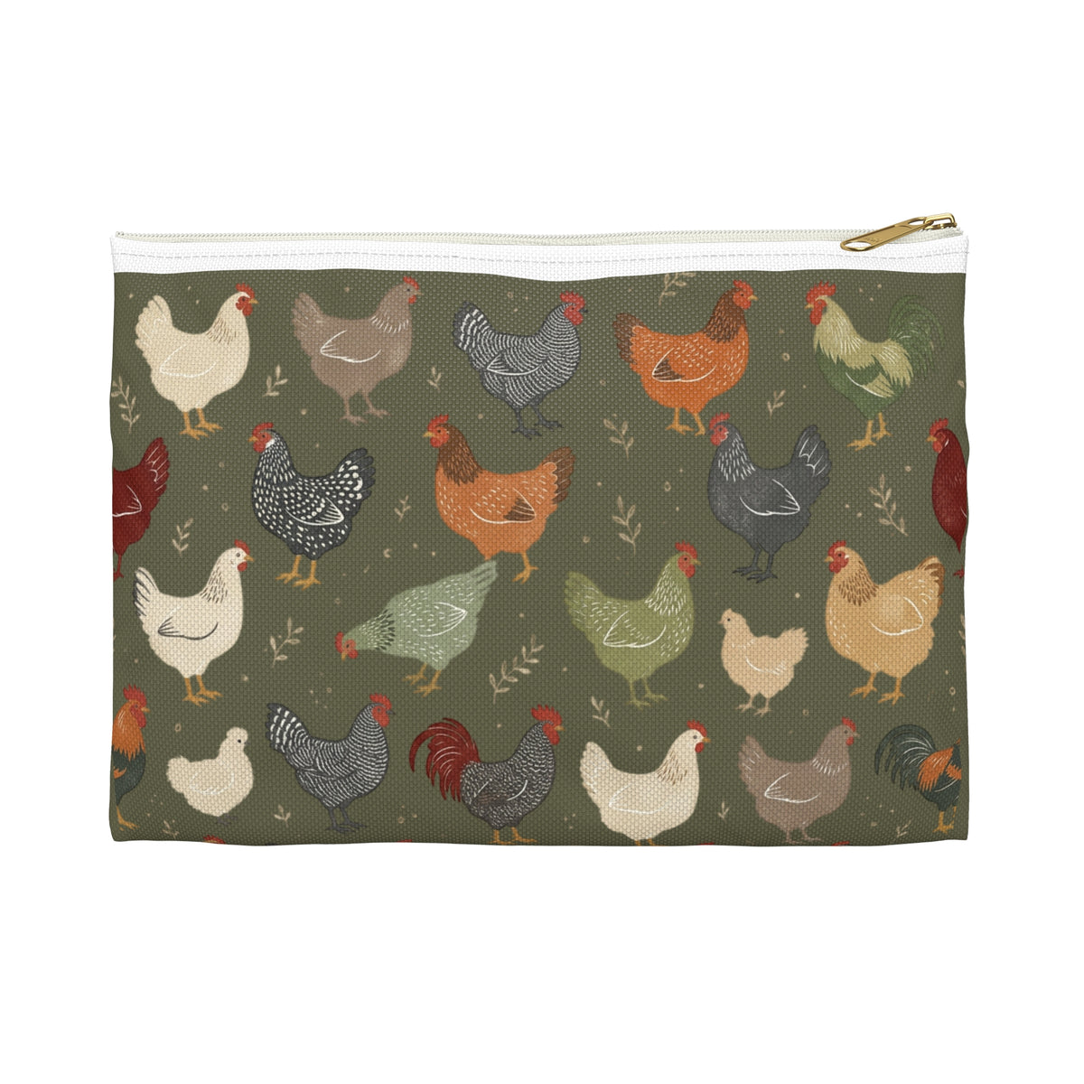 Chicken Autumn Accessory Pouch