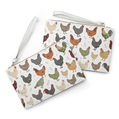 Chicken Pattern Clutch — Farmhouse Wristlet