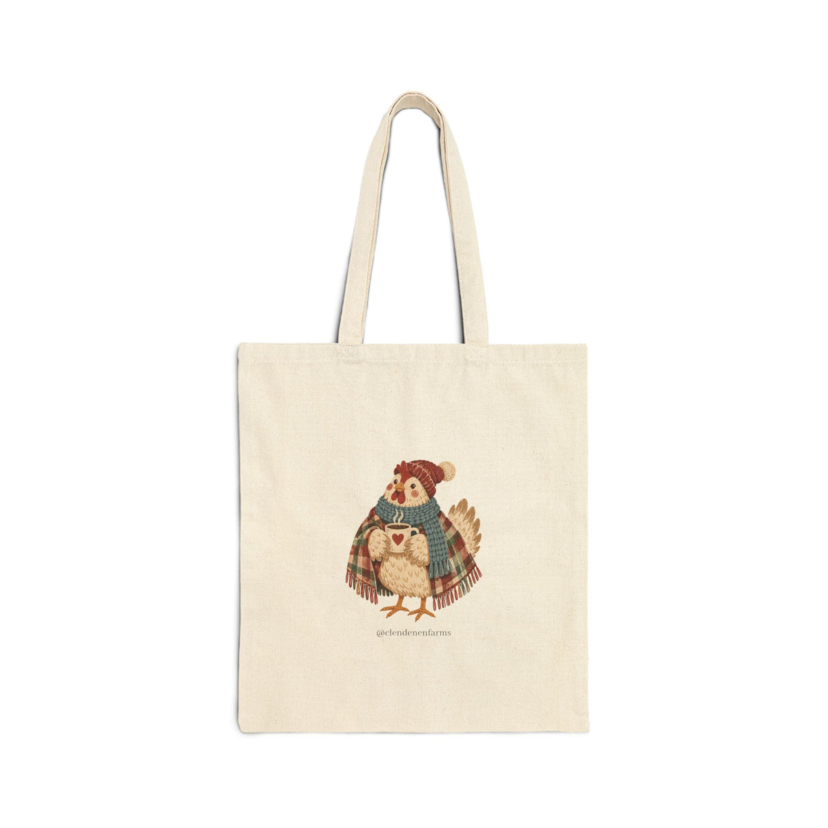 Canvas Tote — Cozy Chicken Illustration Tote