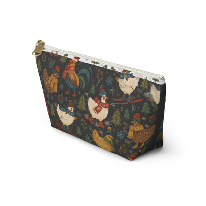 Festive Winter Farm Animals Accessory Pouch