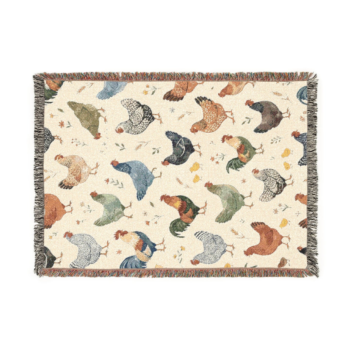 Woven Chicken Pattern Blanket