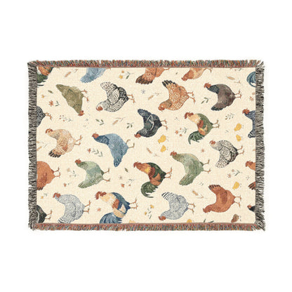 Woven Chicken Pattern Blanket