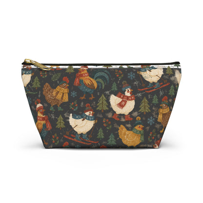 Festive Winter Farm Animals Accessory Pouch