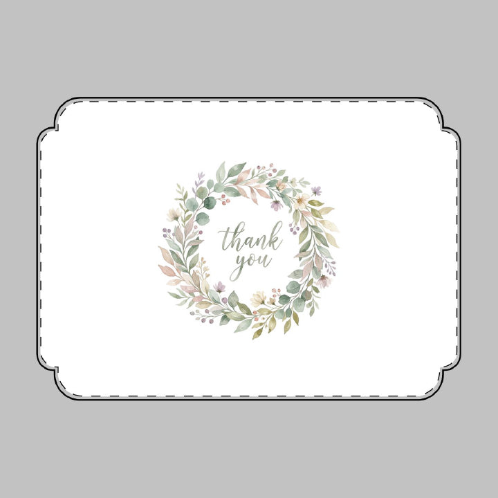Wreath Thank You Flat Cards (Includes Envelopes)