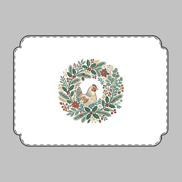 Holiday Chicken Wreath Greeting Card