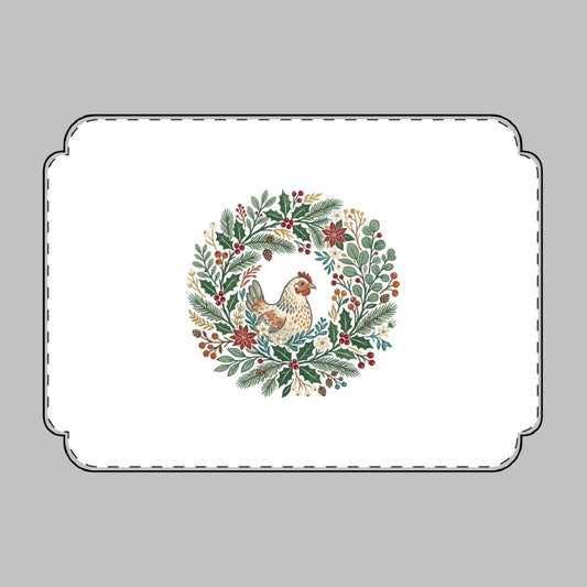 Holiday Chicken Wreath Greeting Card