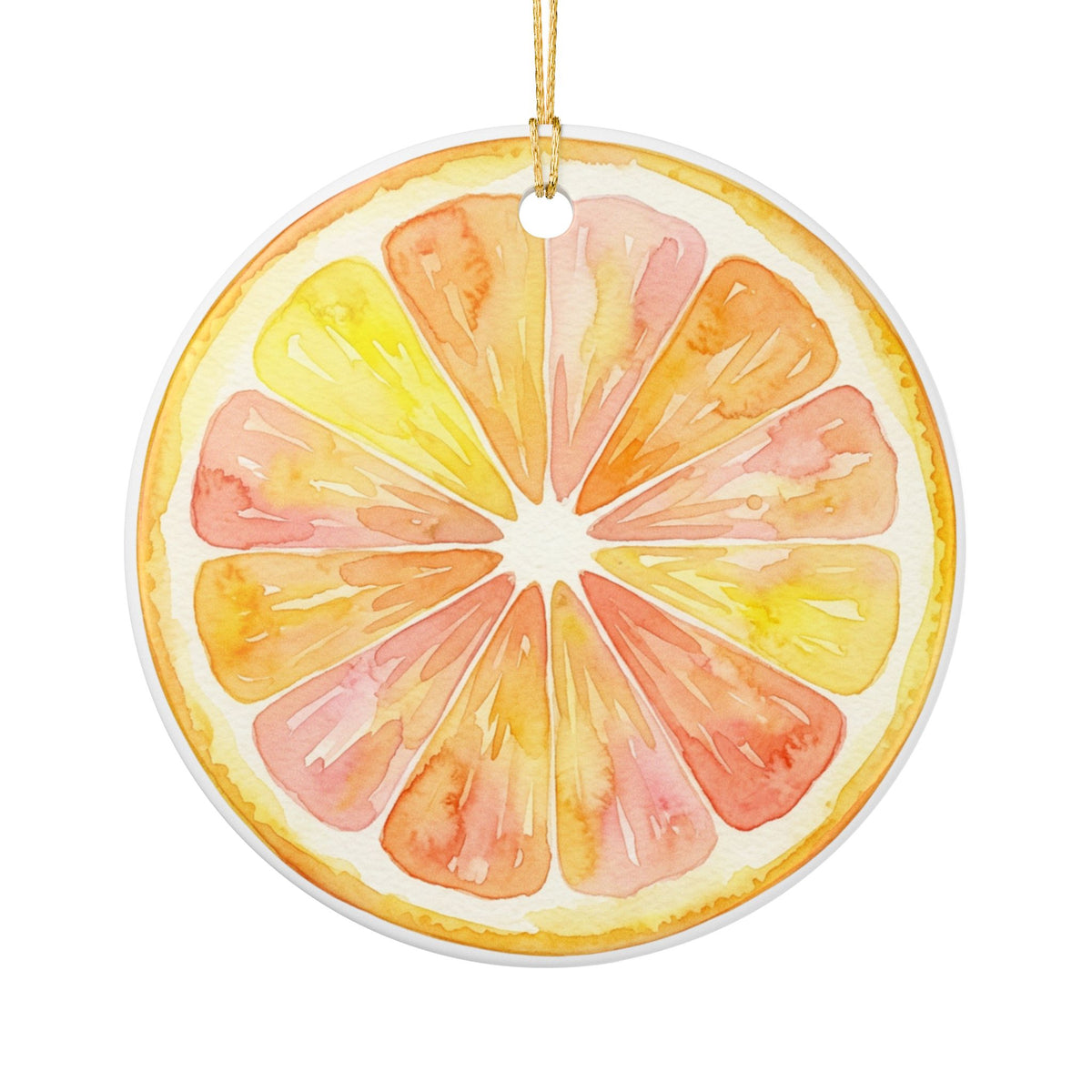 Citrus Slice Ceramic Ornament