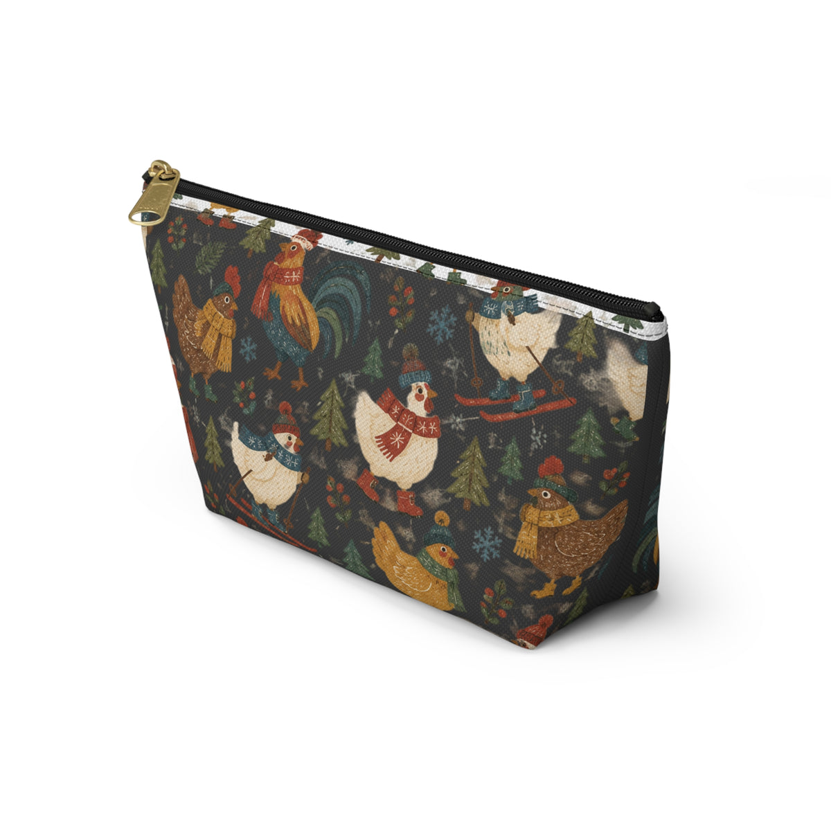 Festive Winter Farm Animals Accessory Pouch