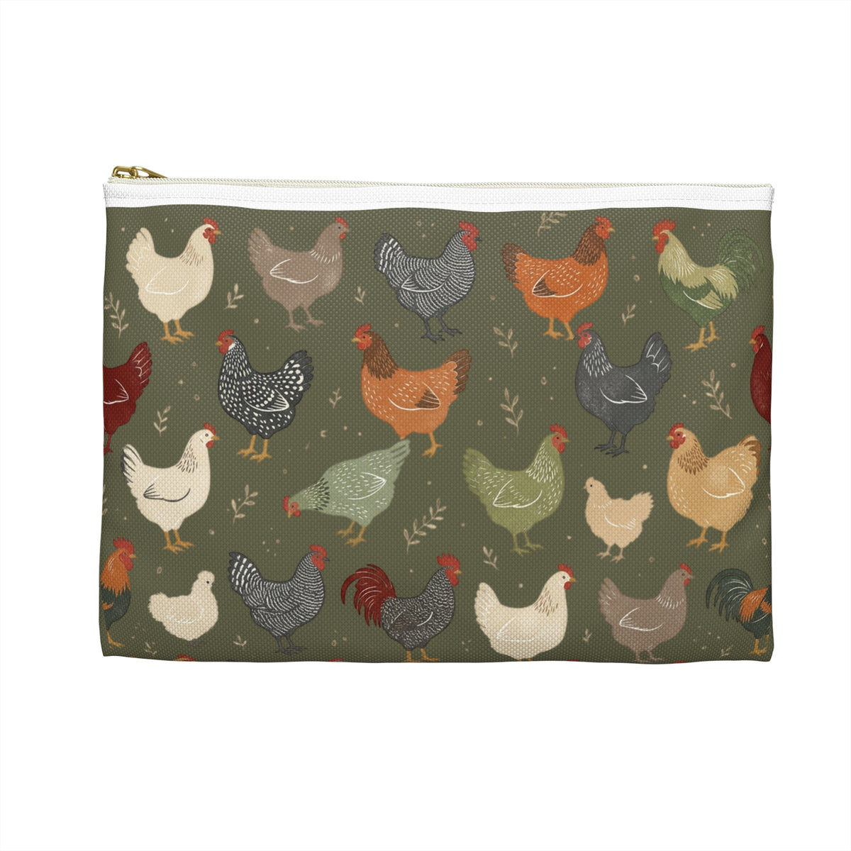Chicken Autumn Accessory Pouch