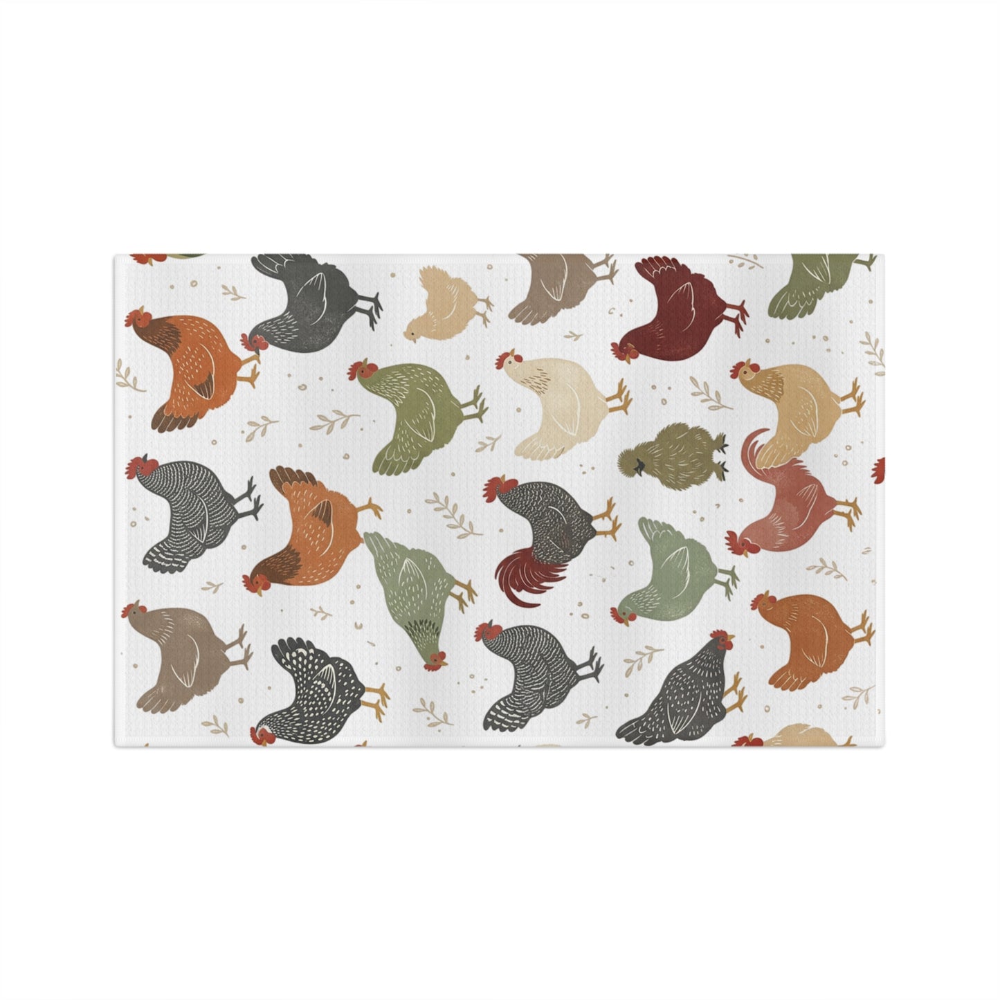 Farmhouse Chicken Pattern Tea Towel