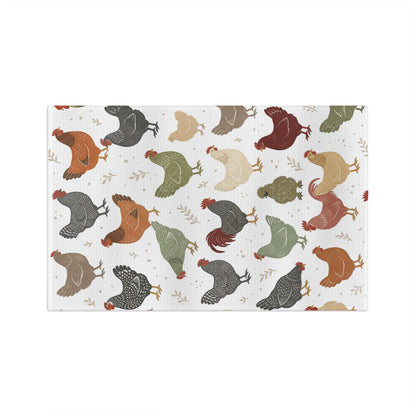 Farmhouse Chicken Pattern Tea Towel