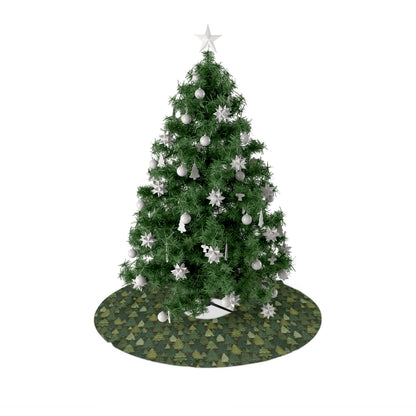 Christmas Tree Skirt with Pine Tree Pattern