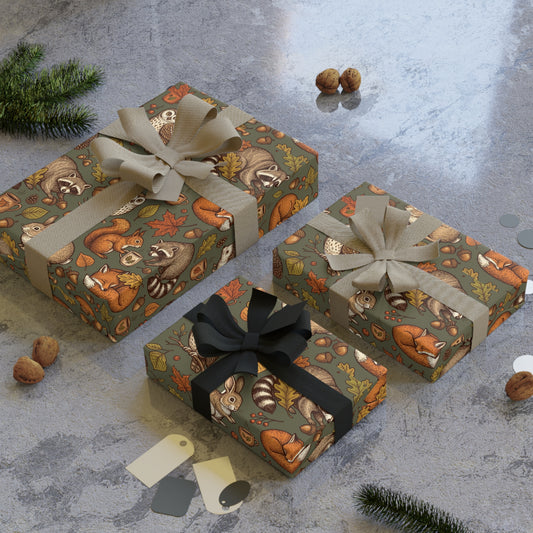 Woodland Animals Gift Wrapping Paper