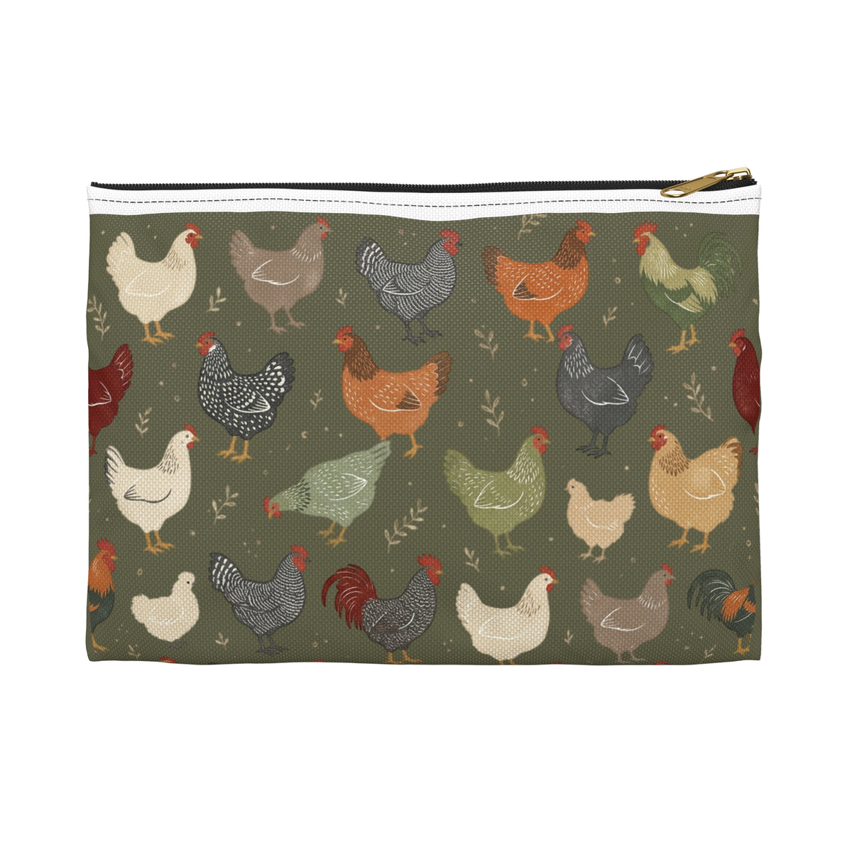 Chicken Autumn Accessory Pouch