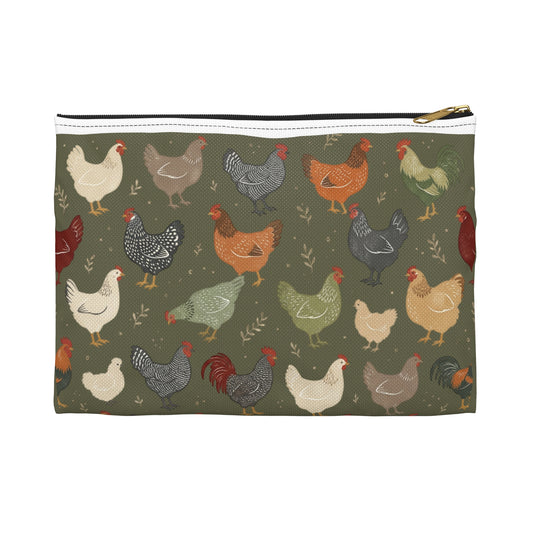 Chicken Autumn Accessory Pouch