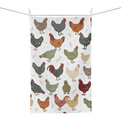 Farmhouse Chicken Pattern Tea Towel