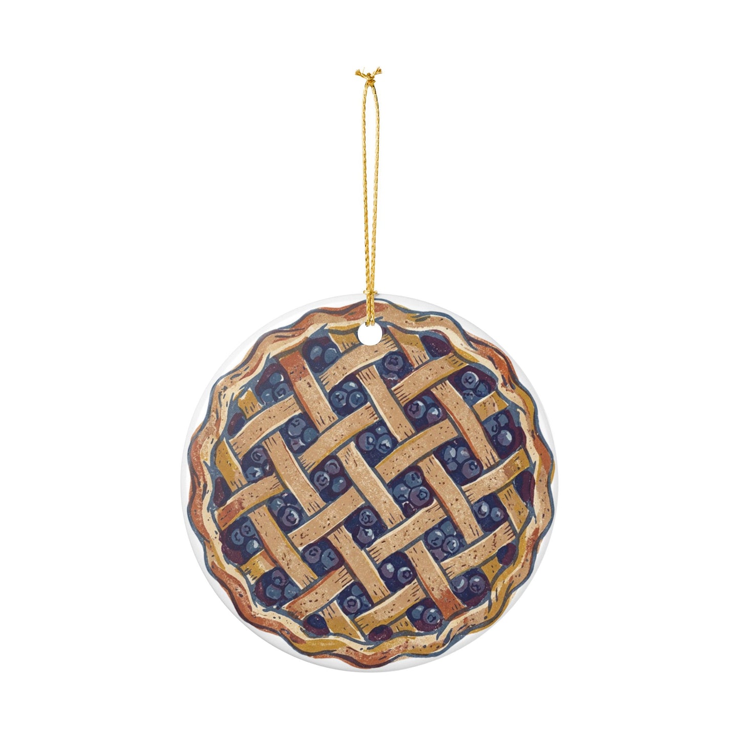 Blueberry Pie Ceramic Ornament