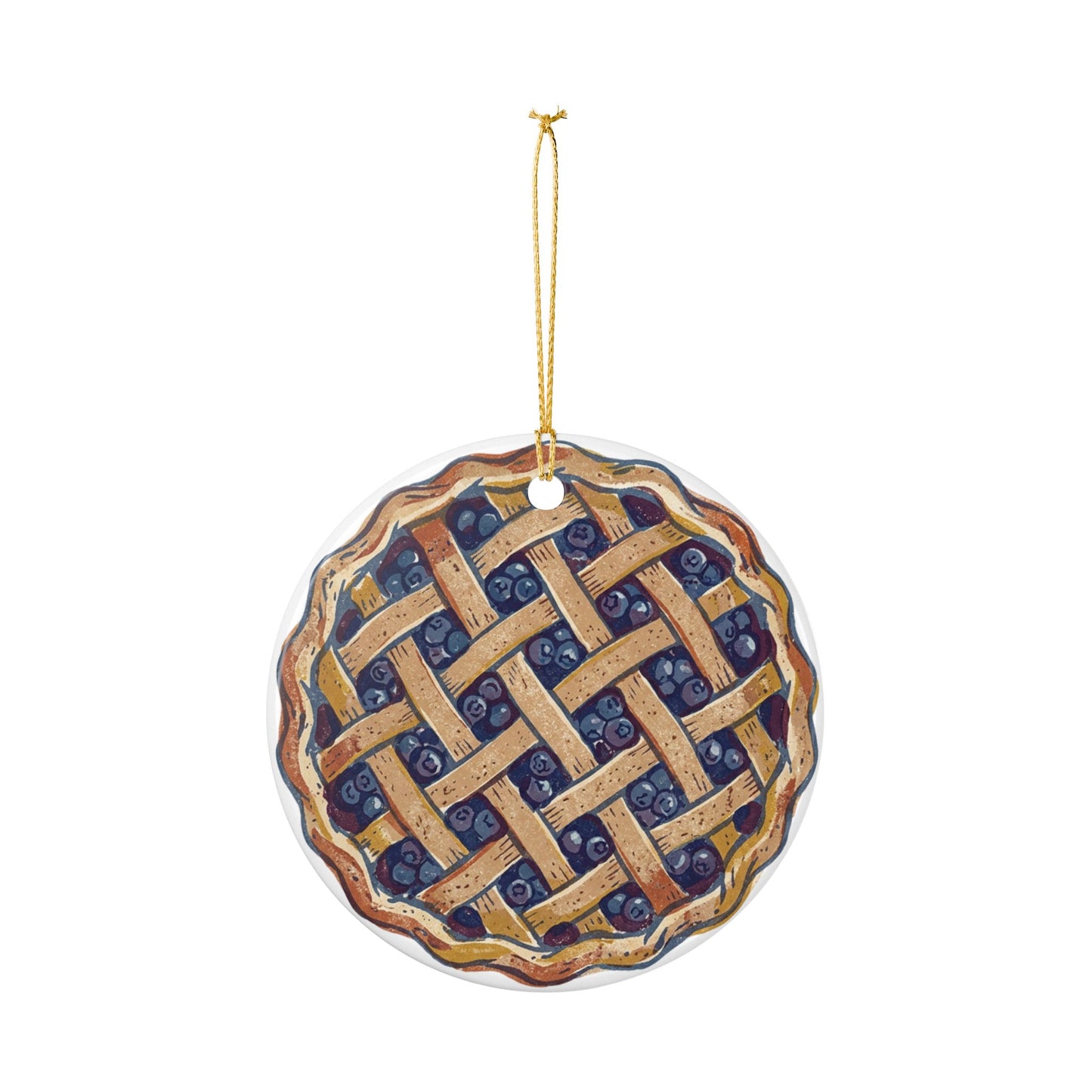 Blueberry Pie Ceramic Ornament