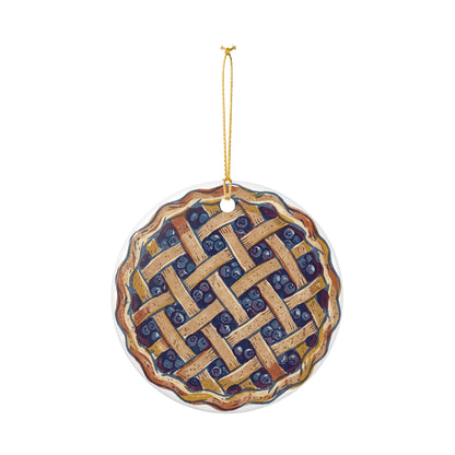 Blueberry Pie Ceramic Ornament